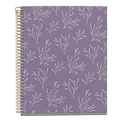 Miquelrius A5 anteckningsbok, 4 färgade ränder, horisontella ränder 7 mm, 120 ark 70 g/m², spiral, linjerad anteckningsbok, trädgårdsminnessamling, lila blommor Miquelrius A5 anteckningsbok, 4 färgade ränder, horisontella ränder 7 mm, 120 ark 70 g/m², spiral, linjerad anteckningsbok, trädgårdsminnessamling, lila blommor