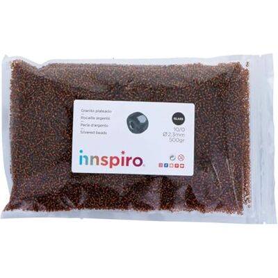 INNSPIRO Silver runda glas stenblock brons 2,3mm. 10/0 500gr. INNSPIRO Silver runda glas stenblock brons 2,3mm. 10/0 500gr.