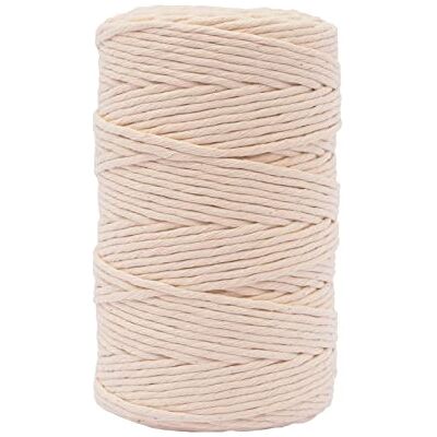 Creative makramégarn naturel, 3 mm x 200 m, 100% bomull, finns i olika färger, DIY, hantverk av dekoration som blomkorg, vägghängning, vindljus, drömfångare Creative makramégarn naturel, 3 mm x 200 m, 100% bomull, finns i olika färger, DIY, hantverk av dekoration som blomkorg, vägghängning, vindljus, drömfångare