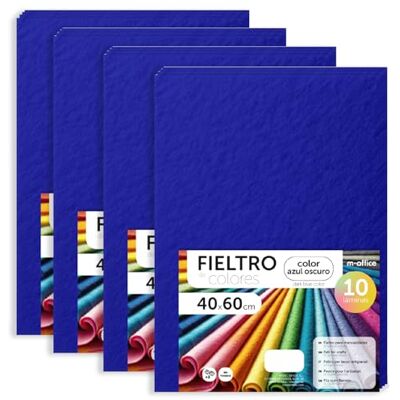 m-office Hantverksfilt, färgfilt, mjukt och flexibelt, material för sömnad, lappverkstyger, perfekt för gör-det-själv-projekt, hantverk eller dekoration, 40 x 60 cm (mörkblå, 40 st) m-office Hantverksfilt, färgfilt, mjukt och flexibelt, material för sömnad, lappverkstyger, perfekt för gör-det-själv-projekt, hantverk eller dekoration, 40 x 60 cm (mörkblå, 40 st)