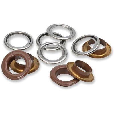 Prym 542570 öljetter med skivor, mörkbrun/silverfärgade bitar, Ø 14 mm, 15 Prym 542570 öljetter med skivor, mörkbrun/silverfärgade bitar, Ø 14 mm, 15