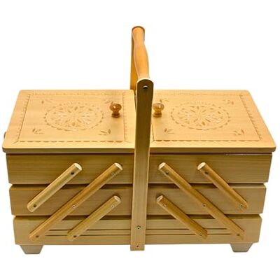 Dekohelden24 Dekohjälden24 högkvalitativ sylåda, sylådor av fanér med 7 fack i natur, L/B/H 42 x 20 x 21 cm, 42 cm Dekohelden24 Dekohjälden24 högkvalitativ sylåda, sylådor av fanér med 7 fack i natur, L/B/H 42 x 20 x 21 cm, 42 cm