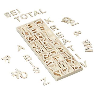 Relaxdays träbokstäver, 162 delar, versaler A-Z, &-tecken, 3 cm, natur små bokstäver för pyssel, dekoration Relaxdays träbokstäver, 162 delar, versaler A-Z, &-tecken, 3 cm, natur små bokstäver för pyssel, dekoration