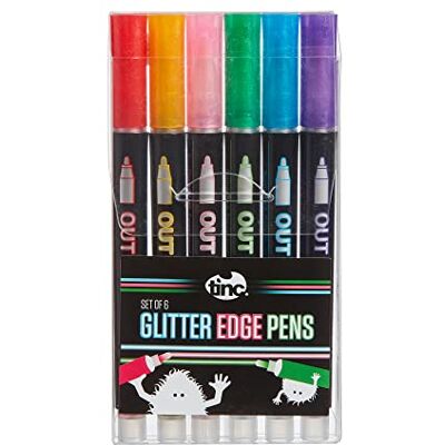 Tinc glittrande glitter kant pennset för barn att använda i skolan och hemma – paket med 6, flerfärgad Tinc glittrande glitter kant pennset för barn att använda i skolan och hemma – paket med 6, flerfärgad