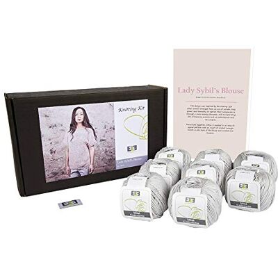 DesignEtte Lady Sybils vuxna stickningskit 100 procent merceriserad egyptisk bomull ull garn bollar och mönster i en uppsättning nybörjare starthantverk pack låda 50 g 127 m/5 lager ljusgrå 39, L DesignEtte Lady Sybils vuxna stickningskit 100 procent merceriserad egyptisk bomull ull garn bollar och mönster i en uppsättning nybörjare starthantverk pack låda 50 g 127 m/5 lager ljusgrå 39, L