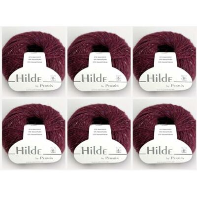 MARUSSIA 6 x Hilde by Permin – klassiskt tweedgarn med alpacka och viskos (50 g/120 m) (19 bordeaux) MARUSSIA 6 x Hilde by Permin – klassiskt tweedgarn med alpacka och viskos (50 g/120 m) (19 bordeaux)