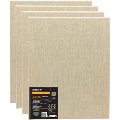 Exerz 4-Pack Linnecanvas 40x50cm 100% Linne 320GSM med 1,7 cm Träram Slät och Exklusiv Yta Trippelgrundad, Syrafri För Akryl- och Oljemålning Exerz 4-Pack Linnecanvas 40x50cm 100% Linne 320GSM med 1,7 cm Träram Slät och Exklusiv Yta Trippelgrundad, Syrafri För Akryl- och Oljemålning