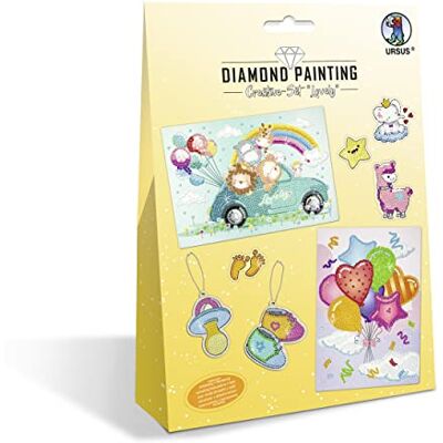 Ursus 43510005 – Diamond Painting Creative Set "Lovely", pysselset för barn för kreativ utformning av bilder, hängen och klistermärken med diamanter Ursus 43510005 – Diamond Painting Creative Set "Lovely", pysselset för barn för kreativ utformning av bilder, hängen och klistermärken med diamanter