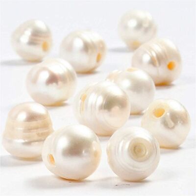 Creativ Sötvattenspärlor, storlek 9-11 mm, hålstorlek 2 mm, pärlemor, 10 st Creativ Sötvattenspärlor, storlek 9-11 mm, hålstorlek 2 mm, pärlemor, 10 st