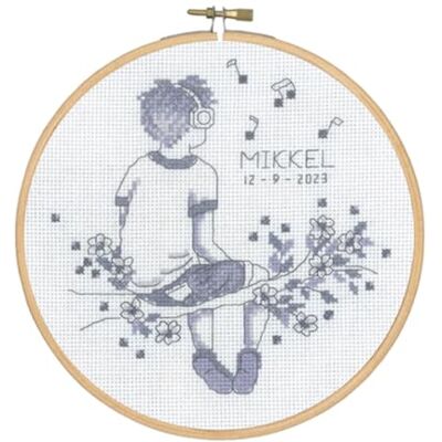 Permin korsstygn broderiförpackning med broderiram, mikkelräkningsmönster Permin korsstygn broderiförpackning med broderiram, mikkelräkningsmönster