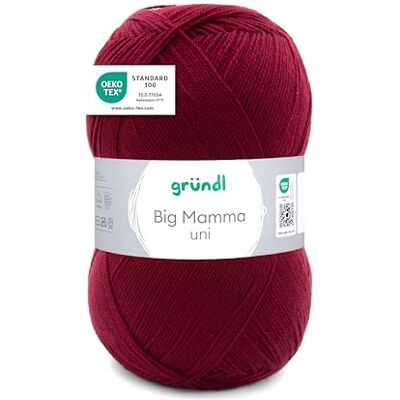 Gründl Big Mamma uni (stick- och virkgarn med ulliknande karaktär tillverkat av 100% polyakryl, 400 g/1040 m, nåltjocklek: 3,5 – 4,5, 1 x 400 g), körsbär, 29 x 16 x 12 cm Gründl Big Mamma uni (stick- och virkgarn med ulliknande karaktär tillverkat av 100% polyakryl, 400 g/1040 m, nåltjocklek: 3,5 – 4,5, 1 x 400 g), körsbär, 29 x 16 x 12 cm