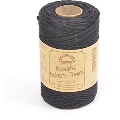 EVERLASTO 100 m – 'Solid' Beautiful bagers bomullshantverk (2 mm cirka) (svart) EVERLASTO 100 m – 'Solid' Beautiful bagers bomullshantverk (2 mm cirka) (svart)