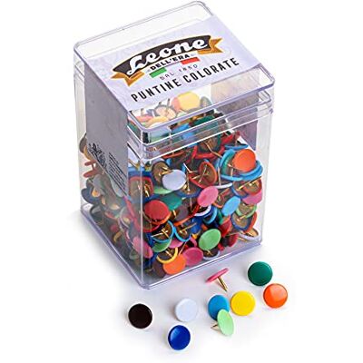 Dell 500 färgglada häftstift blandade – transparent burk Dell 500 färgglada häftstift blandade – transparent burk