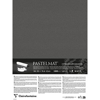 Clairefontaine 796009C Contrecollé Pastelmat 24x32cm 5F anthracite Clairefontaine 796009C Contrecollé Pastelmat 24x32cm 5F anthracite