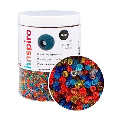 INNSPIRO Klar rund glasskiva blandad 2,3 mm, 500 g ca N9 INNSPIRO Klar rund glasskiva blandad 2,3 mm, 500 g ca N9