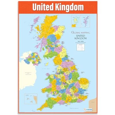 Daydream Education UK Karta Geografiska affischer Glansigt papper som mäter 850 mm x 594 mm (A1) Geografi klassrums-affischer utbildningsdiagram Daydream Education UK Karta Geografiska affischer Glansigt papper som mäter 850 mm x 594 mm (A1) Geografi klassrums-affischer utbildningsdiagram