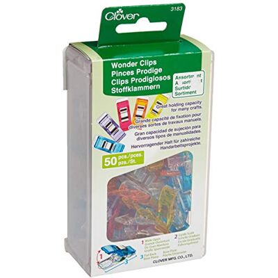 Clover Wonder Clips tygklämma, polykarbonat, rostfritt stål, flerfärgad, 1-pack Clover Wonder Clips tygklämma, polykarbonat, rostfritt stål, flerfärgad, 1-pack