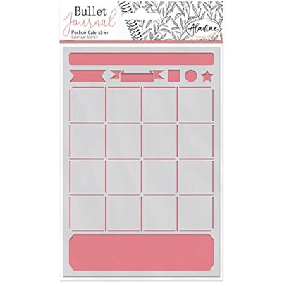Aladine Kalenderstencil för Bullet Journal scrapbooking och kreativ fritid stencil A5-format, bokstäver stil borste Aladine Kalenderstencil för Bullet Journal scrapbooking och kreativ fritid stencil A5-format, bokstäver stil borste