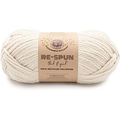Lion Brand Yarn Lejonmärke garn omspunnet tjockt och snabbt garn, vispad grädde Lion Brand Yarn Lejonmärke garn omspunnet tjockt och snabbt garn, vispad grädde