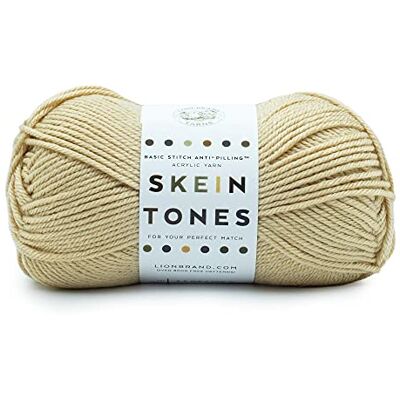 Lion Brand Yarn Lion Brand Basic Stitch (“Skein Tones”) Anti-Pilling Garn för virkning, noppsäkert, 1-pack, mandel Lion Brand Yarn Lion Brand Basic Stitch (“Skein Tones”) Anti-Pilling Garn för virkning, noppsäkert, 1-pack, mandel