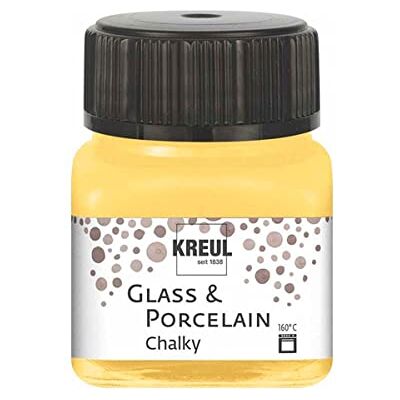 KREUL 16632 Glas Och Porslin Krispig Gul Saffran, 20 ml, Mild-Matt Vattenbaserad Porslinsmålningsfärg, Snabbtorkande, Täckande KREUL 16632 Glas Och Porslin Krispig Gul Saffran, 20 ml, Mild-Matt Vattenbaserad Porslinsmålningsfärg, Snabbtorkande, Täckande