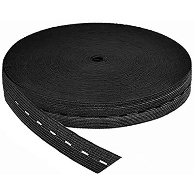 HIMRY 30 m x 20 mm gummiband med knapphål, hålgummi platt elastiskt syband tvättgummi, för sömnad, mammamode, gör-det-själv hantverk, hantverk, hantverk, stickning, kundspecifika kläder, svart, HIMRY 30 m x 20 mm gummiband med knapphål, hålgummi platt elastiskt syband tvättgummi, för sömnad, mammamode, gör-det-själv hantverk, hantverk, hantverk, stickning, kundspecifika kläder, svart,