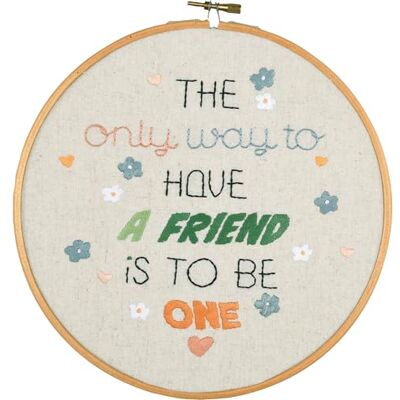 Vervaco Broderikit med bygel vara en vän DIY kreativ dekoration kit hantverk väggkonst broderi nybörjarsats gåva ca 20 x 20 cm broderi Vervaco Broderikit med bygel vara en vän DIY kreativ dekoration kit hantverk väggkonst broderi nybörjarsats gåva ca 20 x 20 cm broderi