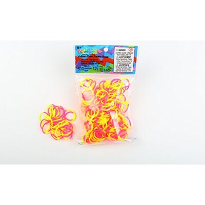 Rainbow Loom Gummiband tvåfärgad gul rosa Rainbow Loom Gummiband tvåfärgad gul rosa