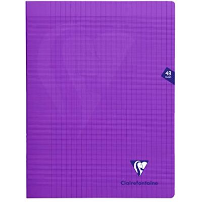 Clairefontaine 373311C en uppsättning med 10 lila mimesys häftade anteckningsböcker 24 x 32 cm 48 sidor med stora rutor 90 g vitt papper polyproomslag Clairefontaine 373311C en uppsättning med 10 lila mimesys häftade anteckningsböcker 24 x 32 cm 48 sidor med stora rutor 90 g vitt papper polyproomslag