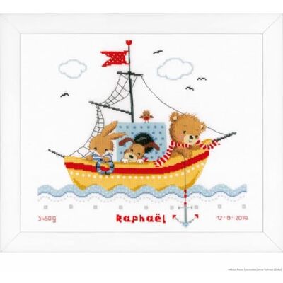 Vervaco kit med punkt räknat segelbåt, ca. 36 x 33 cm / 14,4 tum x 13,2 tum Vervaco kit med punkt räknat segelbåt, ca. 36 x 33 cm / 14,4 tum x 13,2 tum