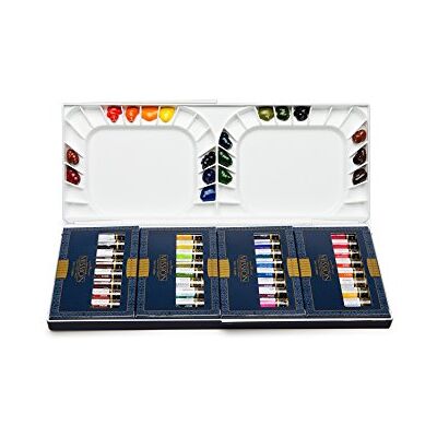 Honsell Mijello Mission guld set med 36 badkar ?? 7 ml, med palett, avancerad akvarellf??rg, intensiv ljusstyrka, utan kobalt- eller kadmiumpigment, f??rgglad, liten Honsell Mijello Mission guld set med 36 badkar ?? 7 ml, med palett, avancerad akvarellf??rg, intensiv ljusstyrka, utan kobalt- eller kadmiumpigment, f??rgglad, liten