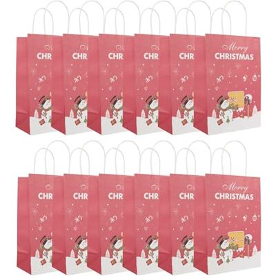 Idena 30484 – 12 – Presentpåsar God Jul, 12 stycken, presentpåse i storlek 18 x 27 cm, papperspåsar i rött med snögubbe Idena 30484 – 12 – Presentpåsar God Jul, 12 stycken, presentpåse i storlek 18 x 27 cm, papperspåsar i rött med snögubbe