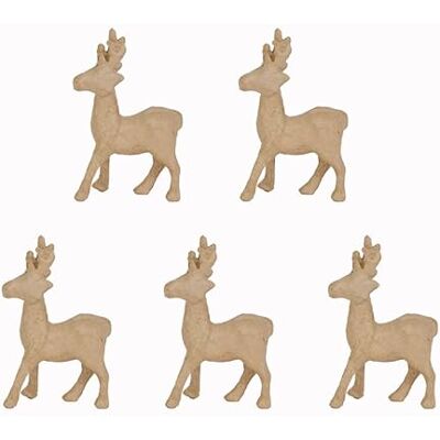 décopatch NO735Opack -Lot de 5 supports en papier brun mâché 11,5x3,5x13,5 cm, Renne décopatch NO735Opack -Lot de 5 supports en papier brun mâché 11,5x3,5x13,5 cm, Renne