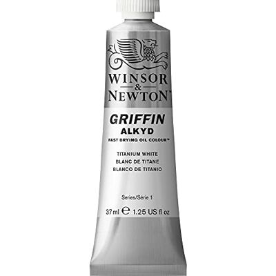 Winsor & Newton 8840493 Griffin Alkyd oljelack snabbtorkande 37 ml rör, baserat på högkvalitativa pigment, ljusbeständiga titanvit Winsor & Newton 8840493 Griffin Alkyd oljelack snabbtorkande 37 ml rör, baserat på högkvalitativa pigment, ljusbeständiga titanvit