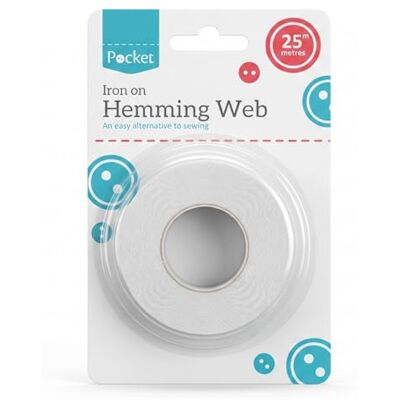 Pocket Vit tygfållning bandrulle, 25 meter lätt att använda, idealisk permanent lösning för bindning av tyger tillsammans Pocket Vit tygfållning bandrulle, 25 meter lätt att använda, idealisk permanent lösning för bindning av tyger tillsammans