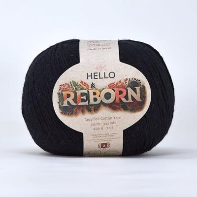 Hello Yarn Reborn återvunnen bomull – kol – 200 g DK virkning/stickgarn Hello Yarn Reborn återvunnen bomull – kol – 200 g DK virkning/stickgarn