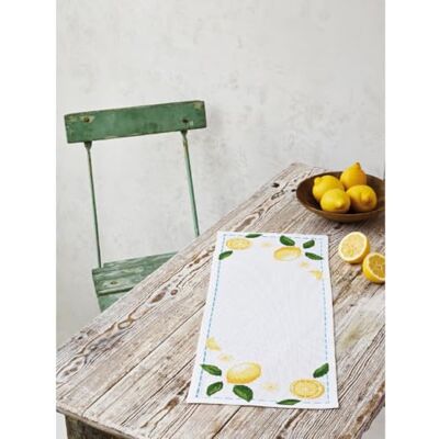 Permin bordslöpare korsstygn broderiförpackning citroner räkningsmönster Permin bordslöpare korsstygn broderiförpackning citroner räkningsmönster