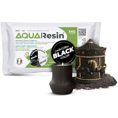 Reschimica AQUA RESIN® – Alfa-Gips (Mineralharts) Sidenmatt Porslinseffekt, Klar med Endast Vatten, Säker och Giftfri, Vit eller Svart och Färgbar, För DIY, Formar, Kreativa Föremål (Svart, 3 kg) Reschimica AQUA RESIN® – Alfa-Gips (Mineralharts) Sidenmatt Porslinseffekt, Klar med Endast Vatten, Säker och Giftfri, Vit eller Svart och Färgbar, För DIY, Formar, Kreativa Föremål (Svart, 3 kg)