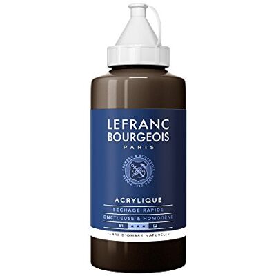 Lefranc Bourgeois 300427 fin akrylfärg, högpigmenterad, god täckförmåga, krämig homogen konsistens, åldringsbeständig, ljusäkta, 750 ml flaska – umbra natur Lefranc Bourgeois 300427 fin akrylfärg, högpigmenterad, god täckförmåga, krämig homogen konsistens, åldringsbeständig, ljusäkta, 750 ml flaska – umbra natur