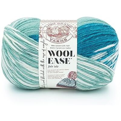 Lion Brand Yarn Lejonmärke garn ull Ease Fair Isle garn, ljus aqua/turkos Lion Brand Yarn Lejonmärke garn ull Ease Fair Isle garn, ljus aqua/turkos