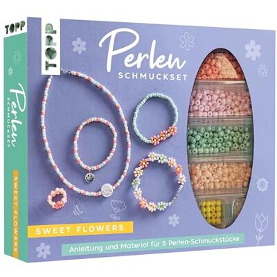 TOPP Perlen-Schmuckset Sweet Flowers: Anleitung und Material für fünf Schmuckstücke in zarten Farben TOPP Perlen-Schmuckset Sweet Flowers: Anleitung und Material für fünf Schmuckstücke in zarten Farben