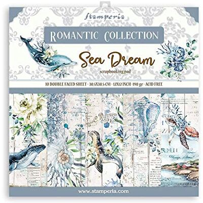 Stamperia INTERNATIONAL, KFT -Scrapbooking Pad-romantisk havsdröm, flerfärgad, 30,5 x 30,5 cm Stamperia INTERNATIONAL, KFT -Scrapbooking Pad-romantisk havsdröm, flerfärgad, 30,5 x 30,5 cm