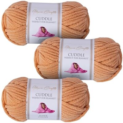 Utopia Crafts Cuddle Supertjockt Chenillegarn Mörk Persika, 100 g 60 m Nystan, Fluffigt, Mjukt & Lätt att Använda, Chunkygarn för Virkning & Stickning, Nybörjarvänligt Alternativ till Ullgarn 3-pack Utopia Crafts Cuddle Supertjockt Chenillegarn Mörk Persika, 100 g 60 m Nystan, Fluffigt, Mjukt & Lätt att Använda, Chunkygarn för Virkning & Stickning, Nybörjarvänligt Alternativ till Ullgarn 3-pack