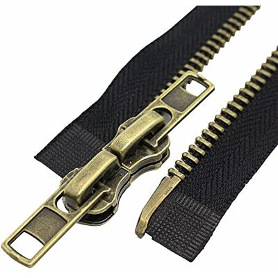 MebuZip #8 61 cm antik mässing tvåvägs separerande jacka dragkedja högerhänt dragkedja slitstark metall dragkedjor för män jackor rockar sömnad (TWRH) MebuZip #8 61 cm antik mässing tvåvägs separerande jacka dragkedja högerhänt dragkedja slitstark metall dragkedjor för män jackor rockar sömnad (TWRH)