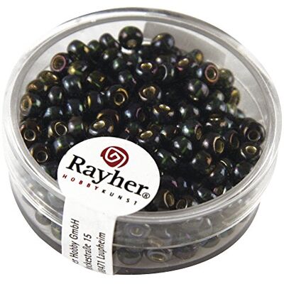 Rayher Rocailles m.Silverinlägg + regnbåge, ø 4 mm Rayher Rocailles m.Silverinlägg + regnbåge, ø 4 mm