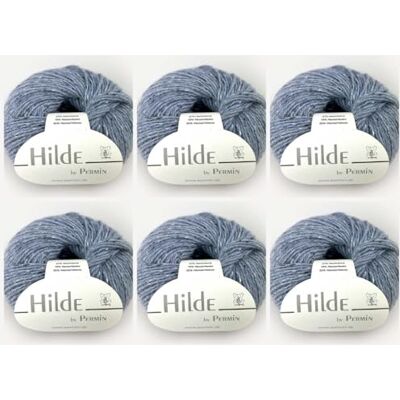 MARUSSIA 6 x Hilde by Permin – klassiskt tweedgarn med alpacka och viskos (50 g/120 m) (16 ljusblå) MARUSSIA 6 x Hilde by Permin – klassiskt tweedgarn med alpacka och viskos (50 g/120 m) (16 ljusblå)