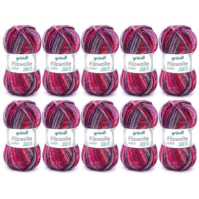 Gründl 2614/42 färgad filtull värdepaket: 10 bollar 50 g vardera, ull, lila-bordeaux-antracit flerfärgad, 31 x 32 x 6 cm Gründl 2614/42 färgad filtull värdepaket: 10 bollar 50 g vardera, ull, lila-bordeaux-antracit flerfärgad, 31 x 32 x 6 cm