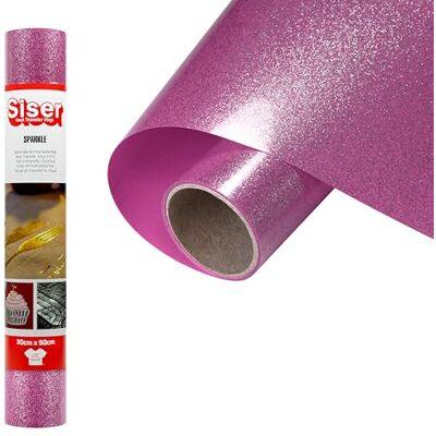 SISER ® Sparkle Perfect Pink, 30 cm x 0,5 m, värmeöverförbar vinyl värmeöverförbar glitterglans för anpassning av tyger, kläder och tillbehör, kreativa hobbyer, lätt att klippa SISER ® Sparkle Perfect Pink, 30 cm x 0,5 m, värmeöverförbar vinyl värmeöverförbar glitterglans för anpassning av tyger, kläder och tillbehör, kreativa hobbyer, lätt att klippa