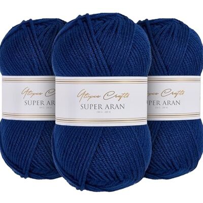 Utopia Crafts Super Aran stick- och virkgarn 3 x 100 g (Twilight Indigo) Utopia Crafts Super Aran stick- och virkgarn 3 x 100 g (Twilight Indigo)