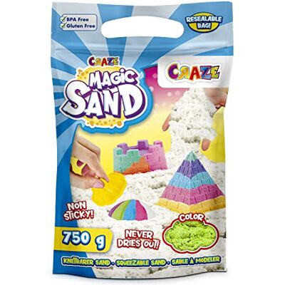 Magic Sand Craze grön magisk sand påfyllningspaket, 750 g påfyllningspaket färgglad knådning för pysselset barn, BPA-fri och glutenfri Magic Sand Craze grön magisk sand påfyllningspaket, 750 g påfyllningspaket färgglad knådning för pysselset barn, BPA-fri och glutenfri